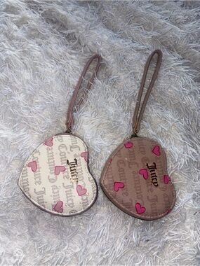 Juicy Couture Heart Wristlet Set in Pink and Brown